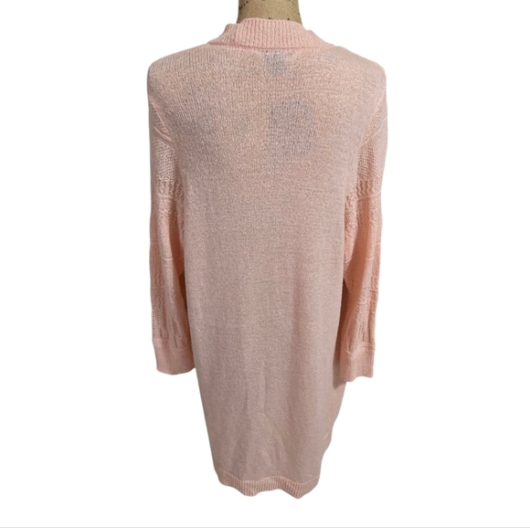 Torrid Women's PALE Pink CROCHETED Lantern Sleeve Cardigan Sweater Plus Size 1X - Picture 11 of 13